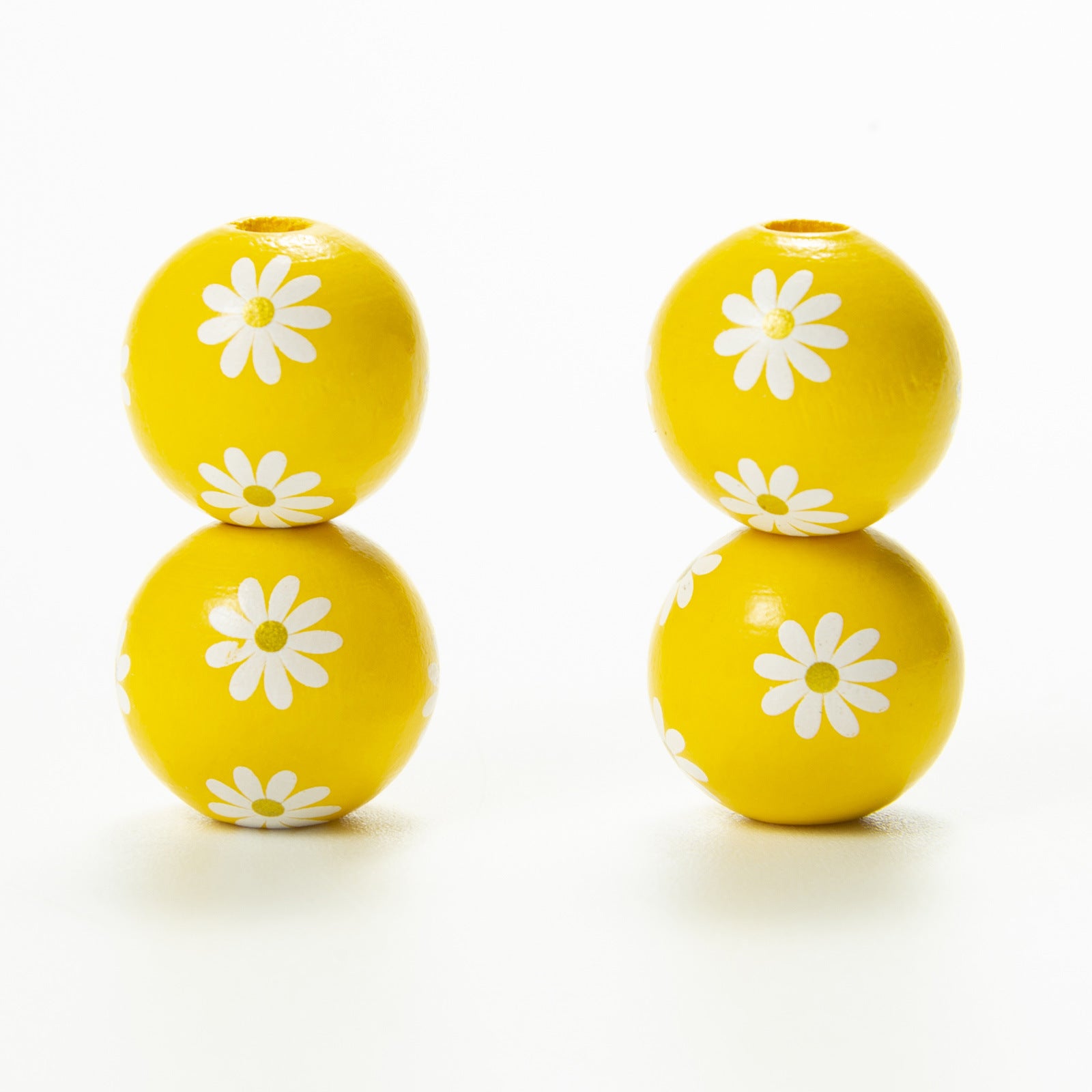 Wholesale 20PCS 16MM Small Daisy Colorful Wooden Beads